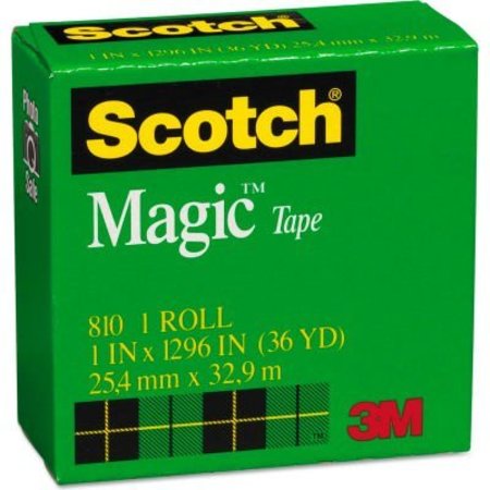 3M Scotch¬Æ Magic Tape, 1" x 1296", 1" Core, Clear 81011296